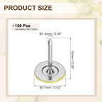 uxcell 150Pcs Upholstery Tacks, 11mmx15mm Flat Head Thumb Tack Decorative - Image 2