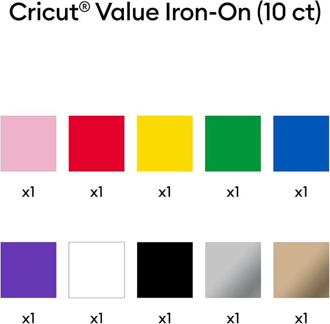 Cricut Value Iron On, Rainbow Sampler | HTV Heat Transfer Vinyl - Image 3
