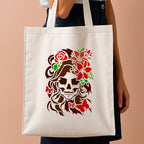 1pc Skull Lady with Flowers on Head Journal Stencil - Image 7