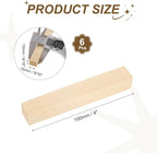 MECCANIXITY 6Pcs Basswood Sticks, 9/16" x 9/16" x 4" Square Wooden Dowel Rods - Image 2