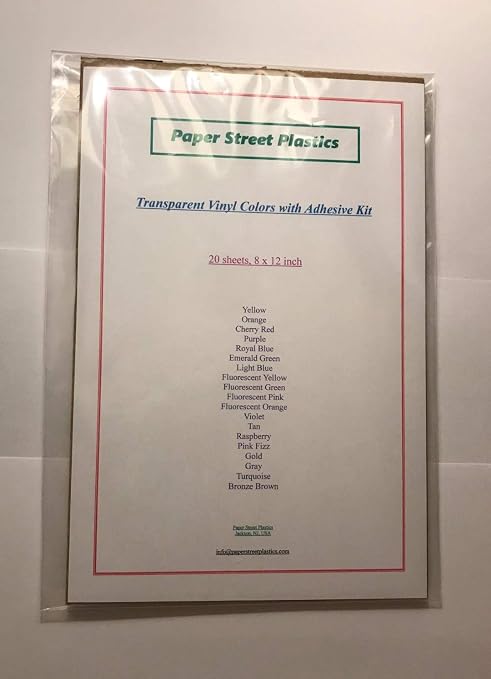 Paper Street Plastics 20 Colored Transparent Vinyl Sheets, 8 inch x 12 inch - Image 2