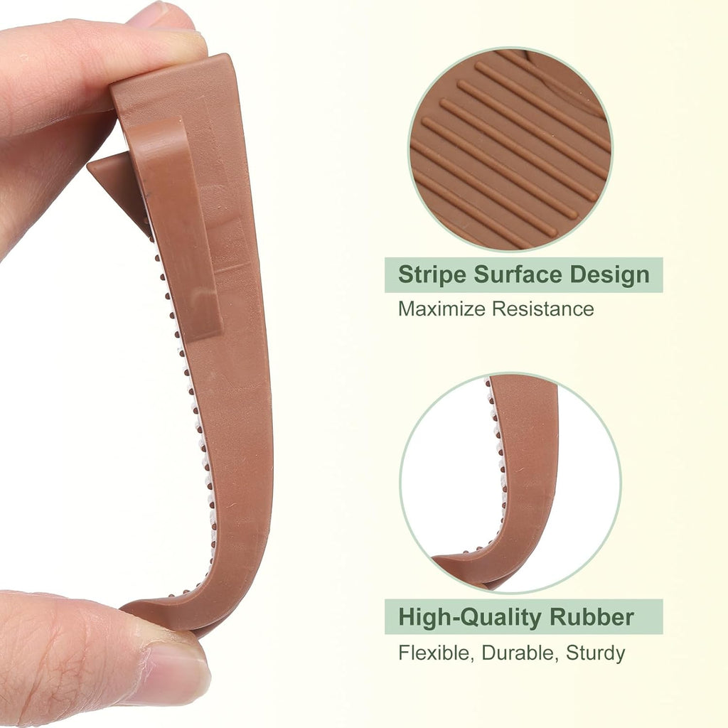 uxcell 2 Pcs Door Stoppers for Bottom of Door, Rubber Stackable Door Stopper Wedge Anti-Slip, 2.13 Inch, Coffee