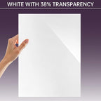 White Acrylic Sheet 12" x 16" x 1/8", 2 Pack ALCCIFI 38% Translucent Glossy - Image 4