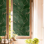 Dark Jade Green Golden Fluid Mosaic Window Films Decorative Double-Side Privacy by Unknown