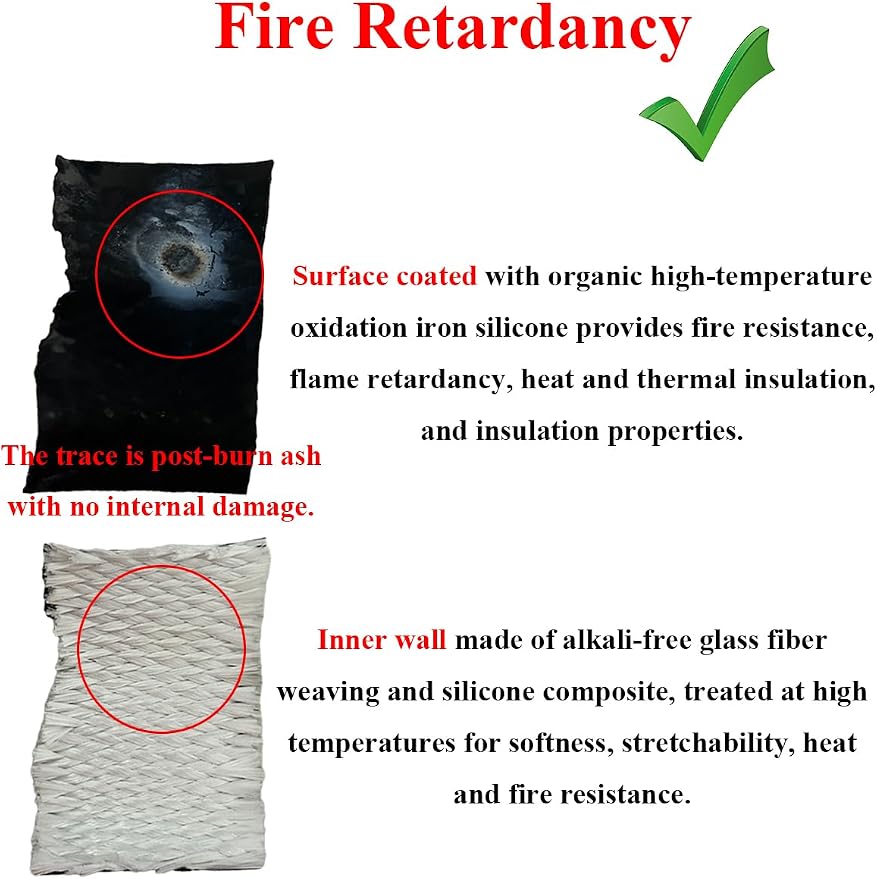YAMAKATO 3/4" ID Heat Shielded Fire Thermo Armor Fire Sleeve Silicone Coated - Image 4
