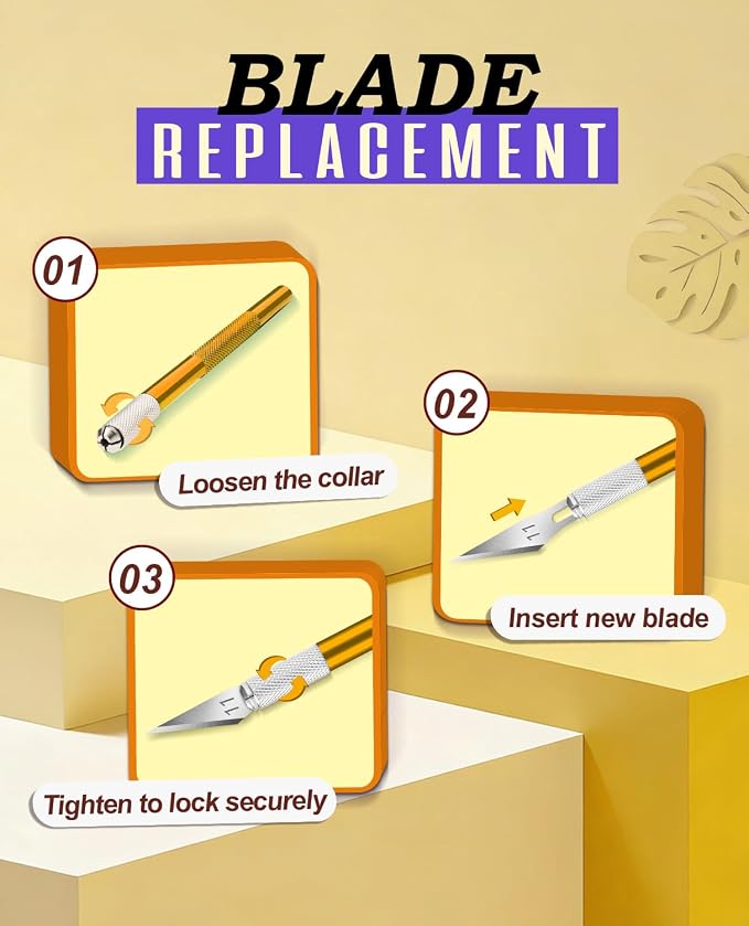 DIYSELF Craft Knife with 10 Extra #11 Blades, Precision Hobby Knife Set with - Image 6