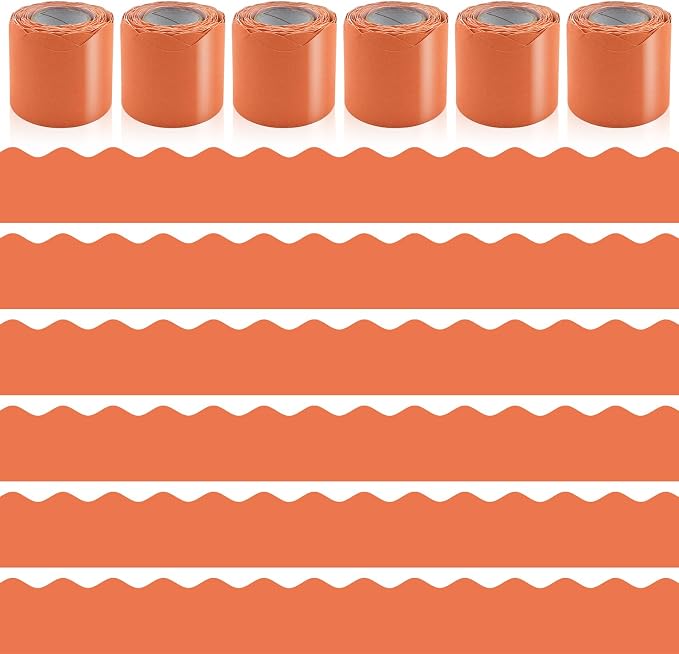6 Rolls 196.8 Ft Fall Bulletin Board Borders by Bermoge