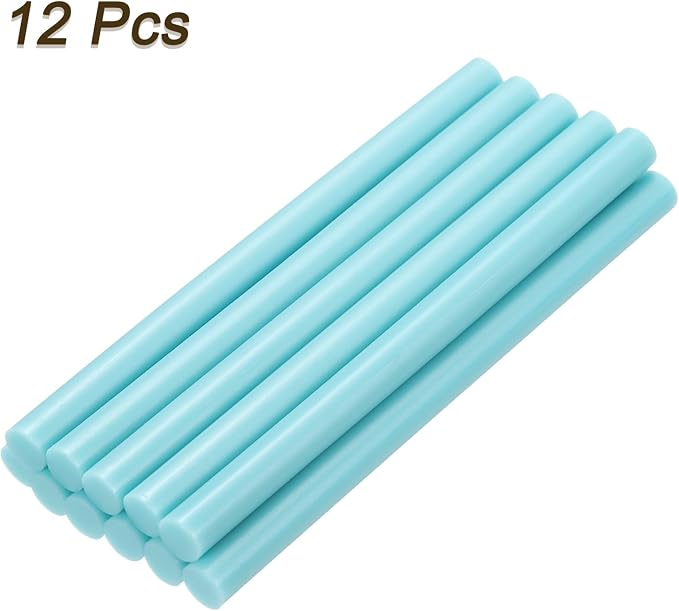 uxcell Mini Hot Glue Sticks for Glue Gun 7mm x 100mm Water Blue 12pcs - Image 3