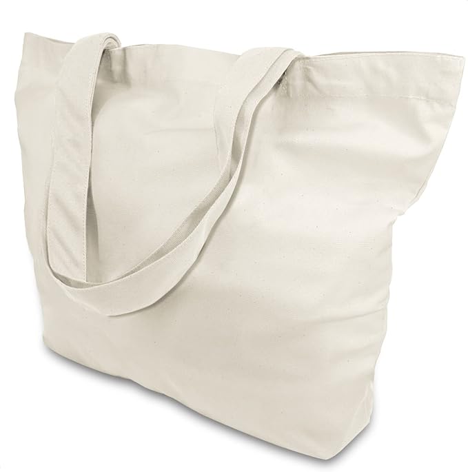 TOPDesign 1-Pack Super Strong Large 12oz Cotton Canvas Tote Bag, Reusable by TOPDesign