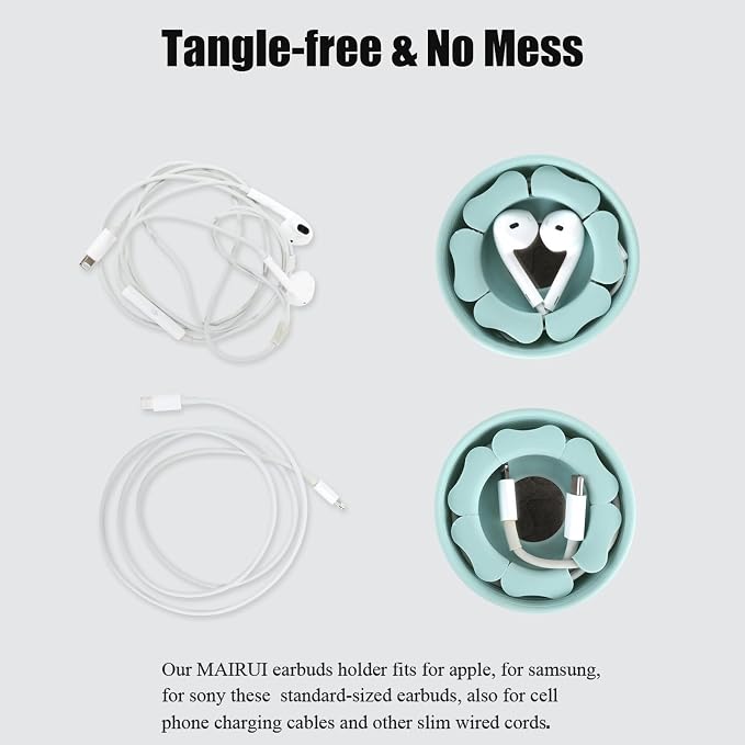MAIRUI Wired Earbud Case Earphone Headphone Cord Organizer Earbuds Wrap Soft - Image 4