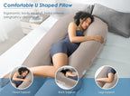 QUEEN ROSE Extra Long U Shaped Body Pillow, Cooling Pregnancy Pillows - Image 3