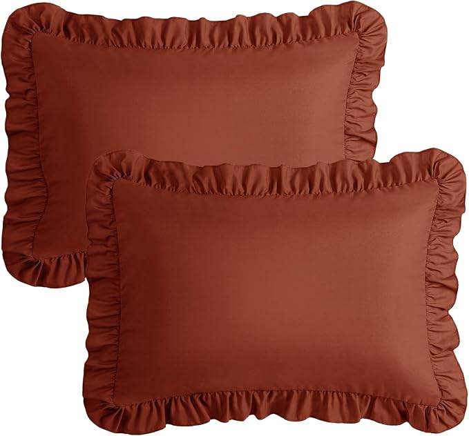 KKJIAF Ruffle Pillow Cases King Size Set of 2, Ruffled Pillow Covers - Image 7