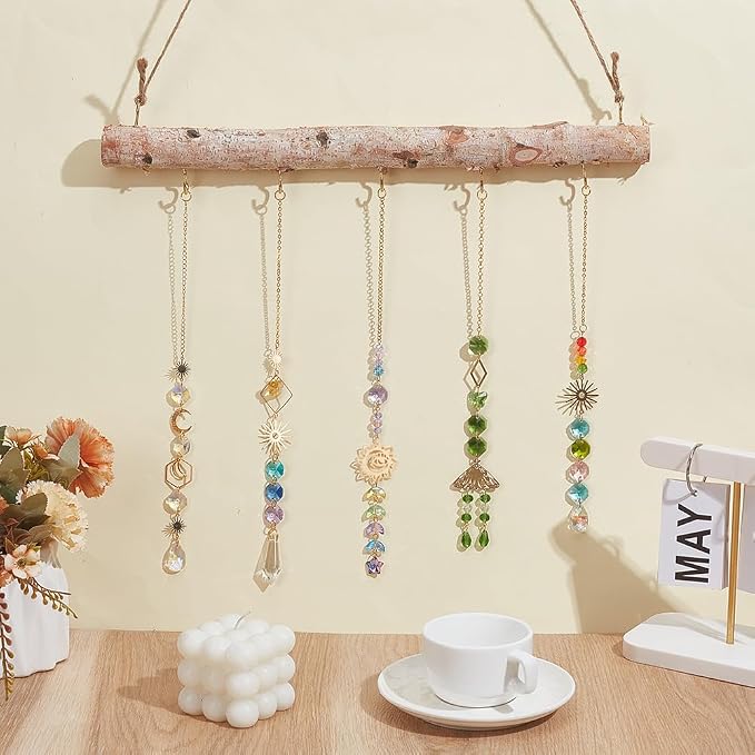 5 Hook Driftwood Jewelry Display Hanging Jewelry Organizers Vintage Drift Wood - Image 4
