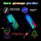 Artecho Orange Glow in the Dark Acrylic Paint Set, 120ml / 4.05oz | Non-Toxic - Image 6