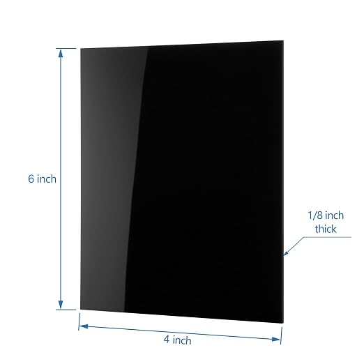 KAITELA Pack of 10 Black Acrylic Sheet 4" x 6" Cast Plexiglass Panel 1/8" Thick - Image 3