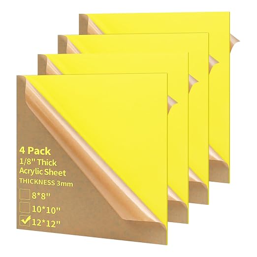 1/8 Thick 12 x 12 inch Acrylic Sheets by gdhwcxl