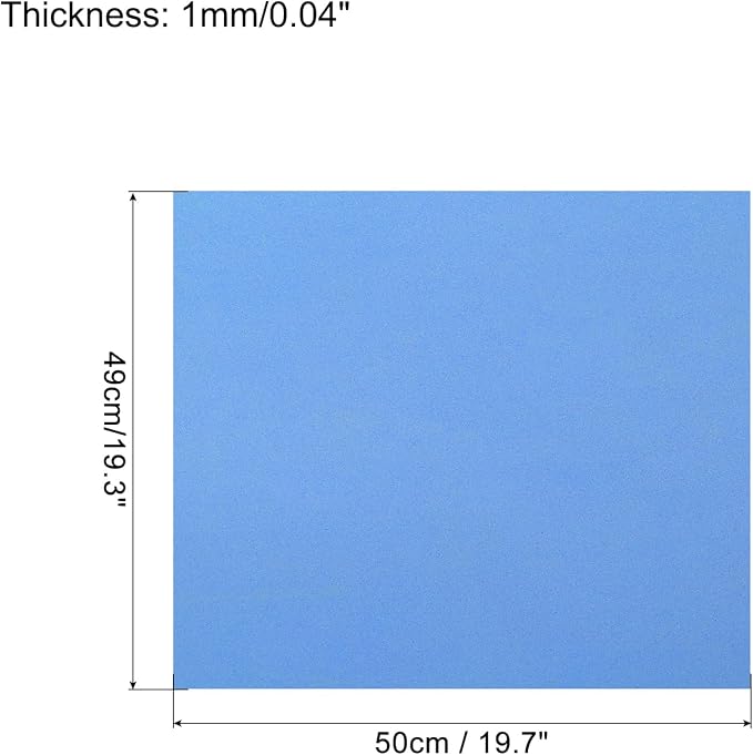 MECCANIXITY EVA Foam Sheets Gray Blue 19.7 Inch x 19.3 Inch 1mm Thick Crafts - Image 2