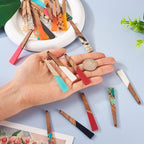 FASHEWELRY 26Pcs Resin Wood Earring Charms Long Triangle Transparent Wooden - Image 4
