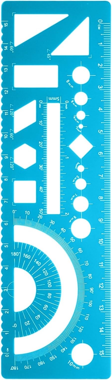 HARFINGTON Multifunctional Geometric Rulers 15cm Metric and SAE Aluminum by HARFINGTON