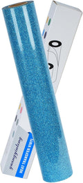 guangyintong Heat Transfer Vinyl Glitter Sky Blue HTV Rolls, Glitter HTV Vinyl by guangyintong