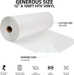 FUNKAKA White HTV Heat Transfer Vinyl Rolls, HTV Vinyl - Image 3