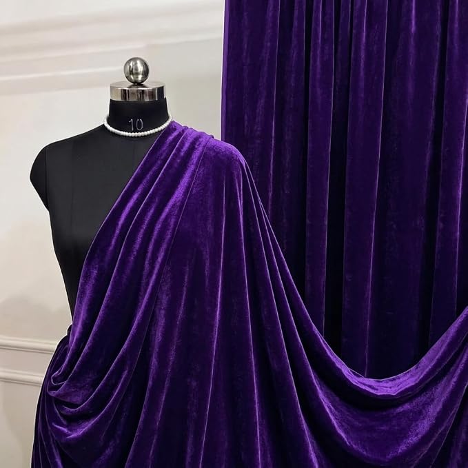 Dk Purple Royal Velvet Fabric by The Yard, Wedding Decor, Fashion & Crafts I by VALENTINATEXTILEINC