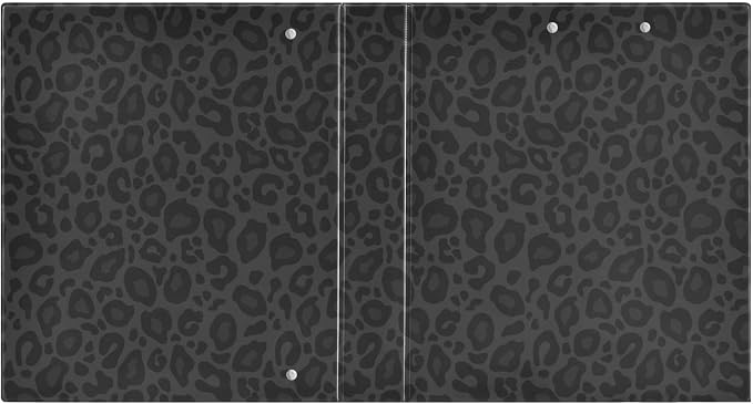 Black Cheetah Round Ring Binders 1.5 Inch Leopard 3 Ring Clipboard Binder - Image 2