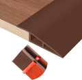 Floor Transition Strip Self Adhesive Vinyl Door Threshold for Doorways Carpet Edging Trim Overlap Edge Reducer for Laminate Floor, Carpet, Tile (Brown, 1/5" to 2/5", 10Ft)