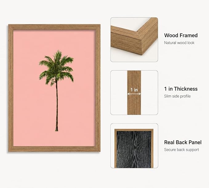 Framed Palm Tree Canvas Wall Art, Tropical Palm Painting Picture Wall Decor - Image 4