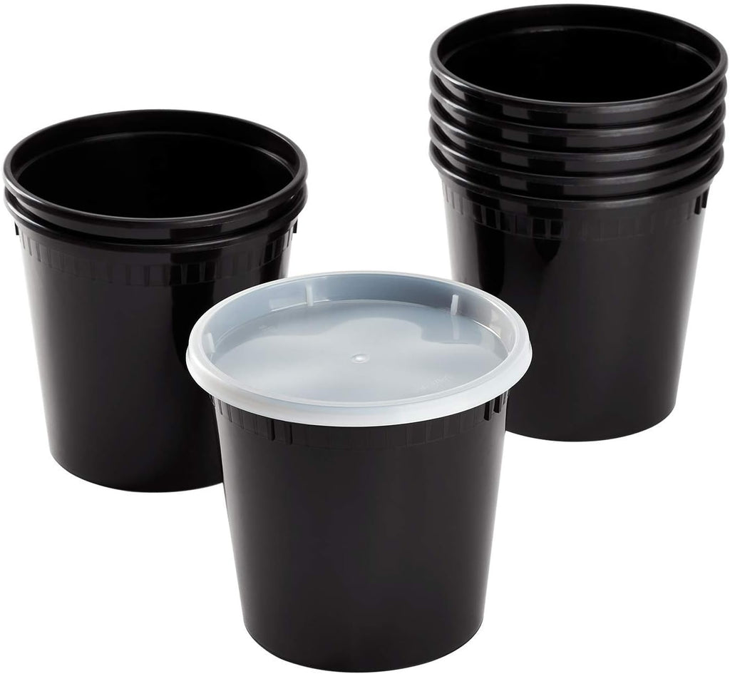 Karat [24oz - 240 ct Black PP Injection Molded Round Deli Containers with Lids (FP-IMDC24-PPB)