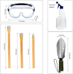 17PCS Geology Rock Pick Hammer Kit, 32oz Hammer & 3 PCS Digging Chisels Set - Image 3