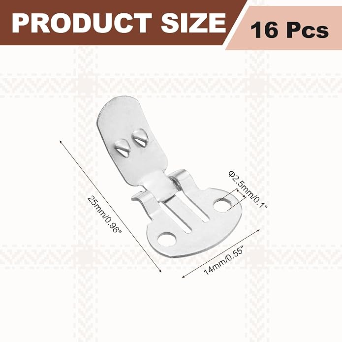Stainless Steel Flat Blank Shoe Clips, Flat Blank Shoe Clips Bulk Supplies - Image 2