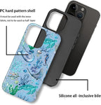 ZHEGAILIAN Case for iPhone 16 Pro Max, Ocean Stingray Turtle Seahorse Durable - Image 2