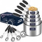 HOTEC 10-PACK Measuring Cups and Spoons Set, Kitchen Gadagets Cooking Baking by Hotec