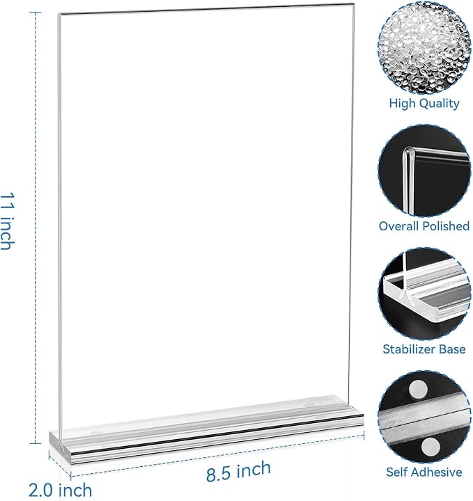 EHWINE 10 Pack 8.5 x 11 Acrylic Sign Holder, Hotels and Events - Image 4