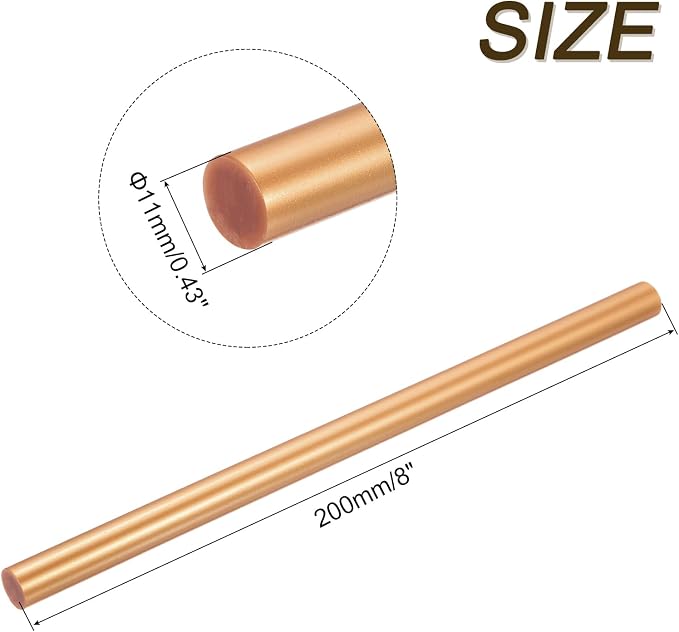 uxcell Mini Hot Glue Sticks for Glue Gun 11mm x 200mm Metallic Gold 12pcs - Image 2