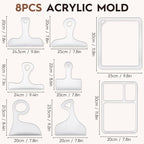 8PCS Acrylic Router Templates for Woodworking, 6 Clear Charcuterie Board - Image 2