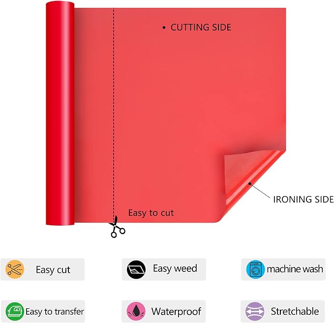 RENLI·TONG Red Vinyl Heat Transfer Roll - Image 4