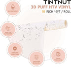 Tintnut White Puff Heat Transfer Vinyl Roll, easy cut & weed, stretch washable - Image 2