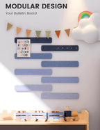 Fluxynara Cork Board Alternative Felt Strip Board 8-Pack 13"x2", Office Pin - Image 5