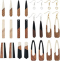 FASHEWELRY 16Pcs Teardrop Resin Wood Earrings Charms Long Drop Shape Wooden by FASHEWELRY