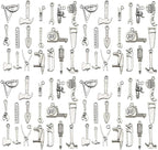 WOCRAFT 120pcs Antique Silver Tool Charms by WOCRAFT