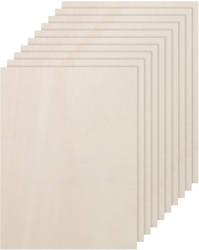 DMiotech 12 Pack 8 x 6 x 1/13 Inches 2mm Thick Wood Sheets Basswood Sheets by DMiotech