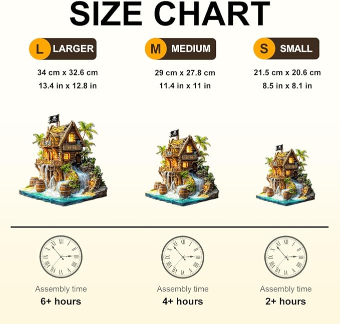 Wooden Puzzles for Adults, Pirate Cabin Wooden Puzzles 210 Pieces, Unique - Image 2