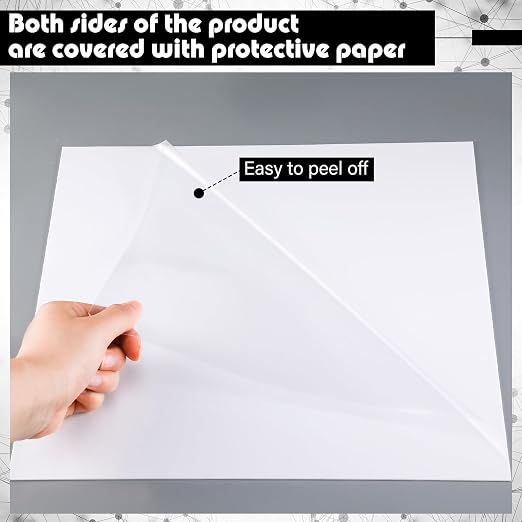Outus 2 Pieces 1/16 Inch Thick White Acrylic Sheet 12 x 12 Inch White Acrylic - Image 3