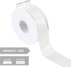 White 1.5 Inch Continuous 25 Yards Satin Wired Ribbon - Image 2