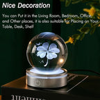 IFOLAINA Crystal Ball Lamp, 3D Four Leaf Clover K9 Decorative Night Light - Image 6