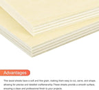 MECCANIXITY 3pcs Basswood Sheets 12 x 8 x 3/8 Inch Unfinished Wood Boards - Image 4