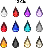 MECCANIXITY 50PCS Flat Back Acrylic Teardrop Gems 6x10mm Artificial Rhinestones - Image 5