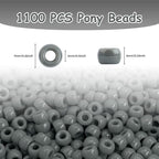 Pony Beads Bulk 1100 Pcs, Beads - Image 2